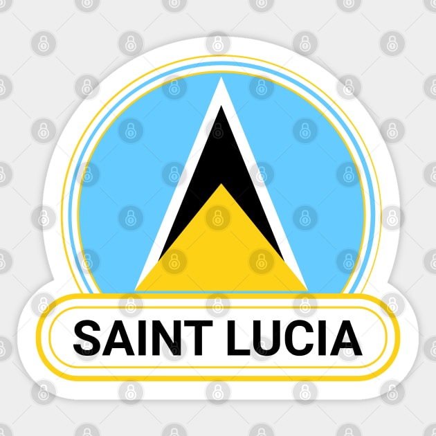 Saint Lucia Country Badge - Saint Lucia Flag Sticker by Yesteeyear